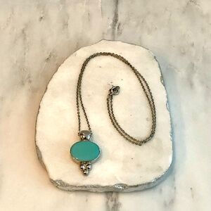 Vintage Turquoise Sterling Pendant Necklace
